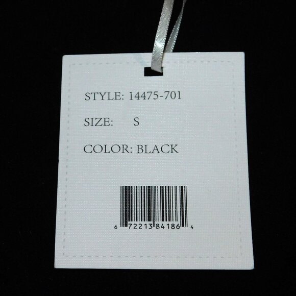 Siani Milano Black Waterfall Front Sweater Size Small NWT Faux Leather Sleeves - Picture 8 of 10